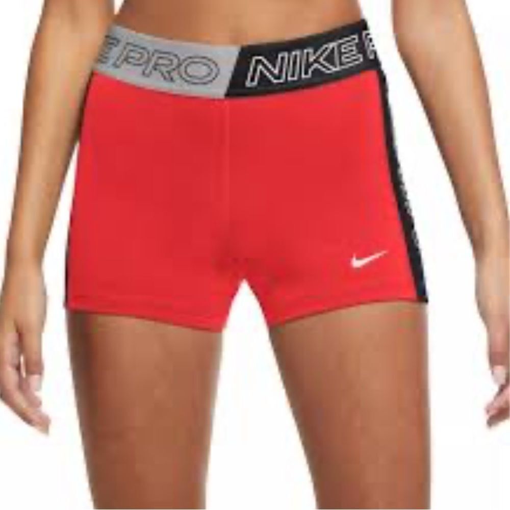 Ladies Nike‎ Pro Dri-Fit Orange and Black Compression Shorts Size Large